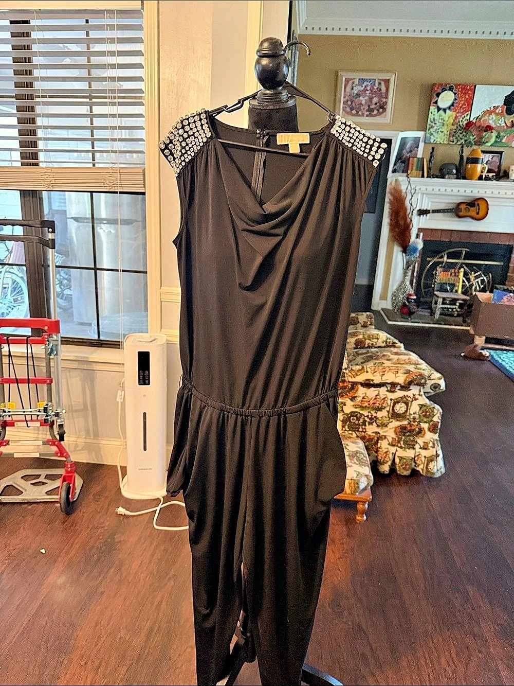 Michael Kors Black Embellished Jumpsuit Like New